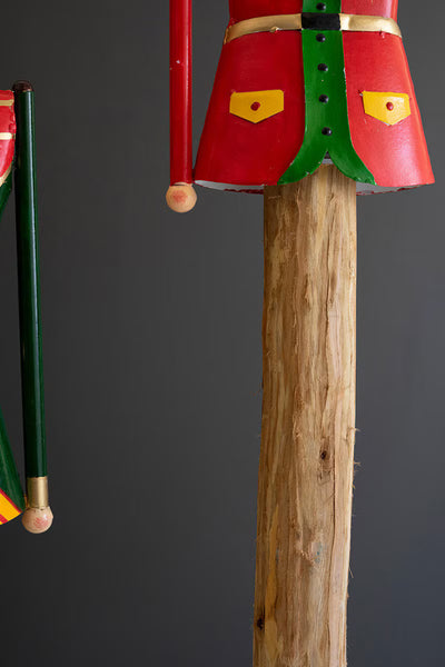 SET OF TWO PAINTED METAL AND WOOD NUTCRACKERS