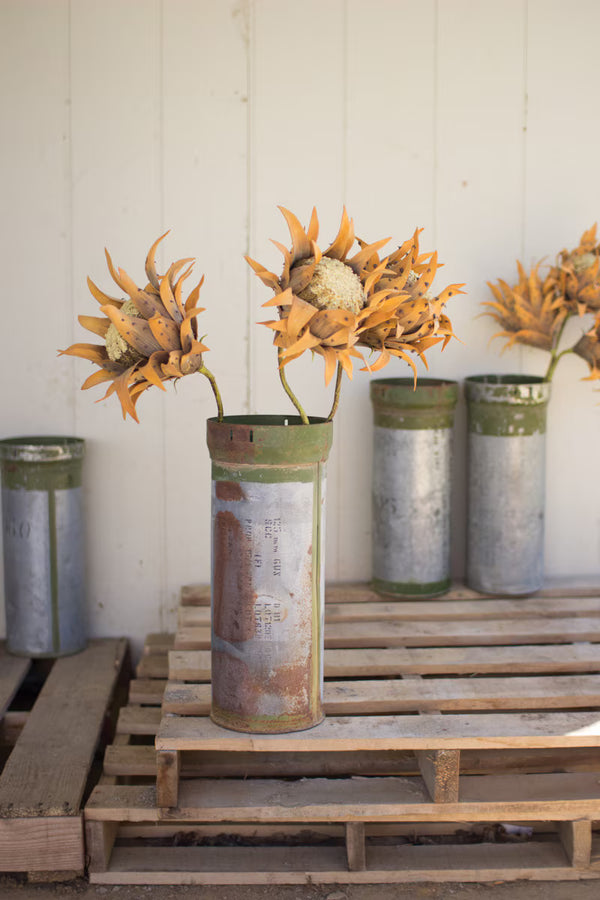 SET OF 2 - RECLAIMED MILITARY CANISTER
