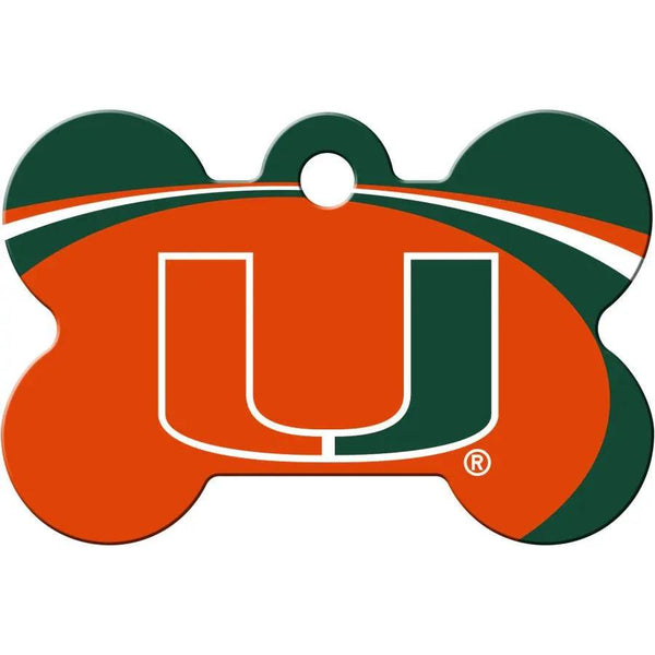 Miami Hurricanes NCAA Pet ID Tag - Large Bone - Gifts for You 'n Me