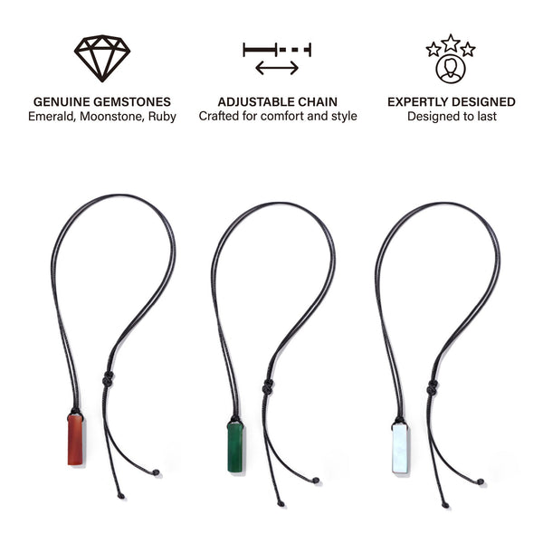 Trinity Gemstone Necklace Set – Elegance in Every Gem