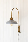 WALL LIGHT WITH GREY ENAMEL SHADE