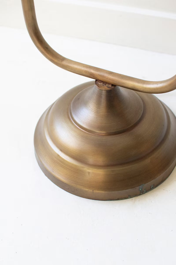 ANTIQUE GOLD DOUBLE FLOOR LAMP WITH METAL SHADES