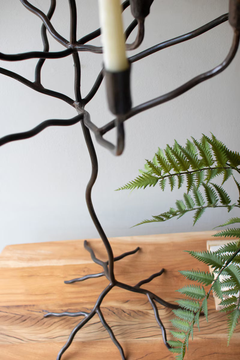 LARGE FORGED-IRON TAPER CANDELABRA