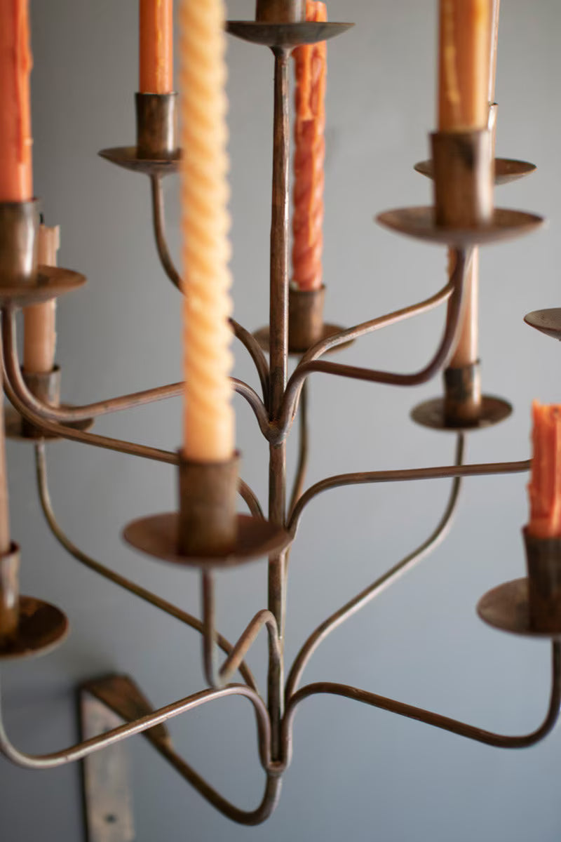 IRON THIRTEEN TAPER WALL CANDELABRA
