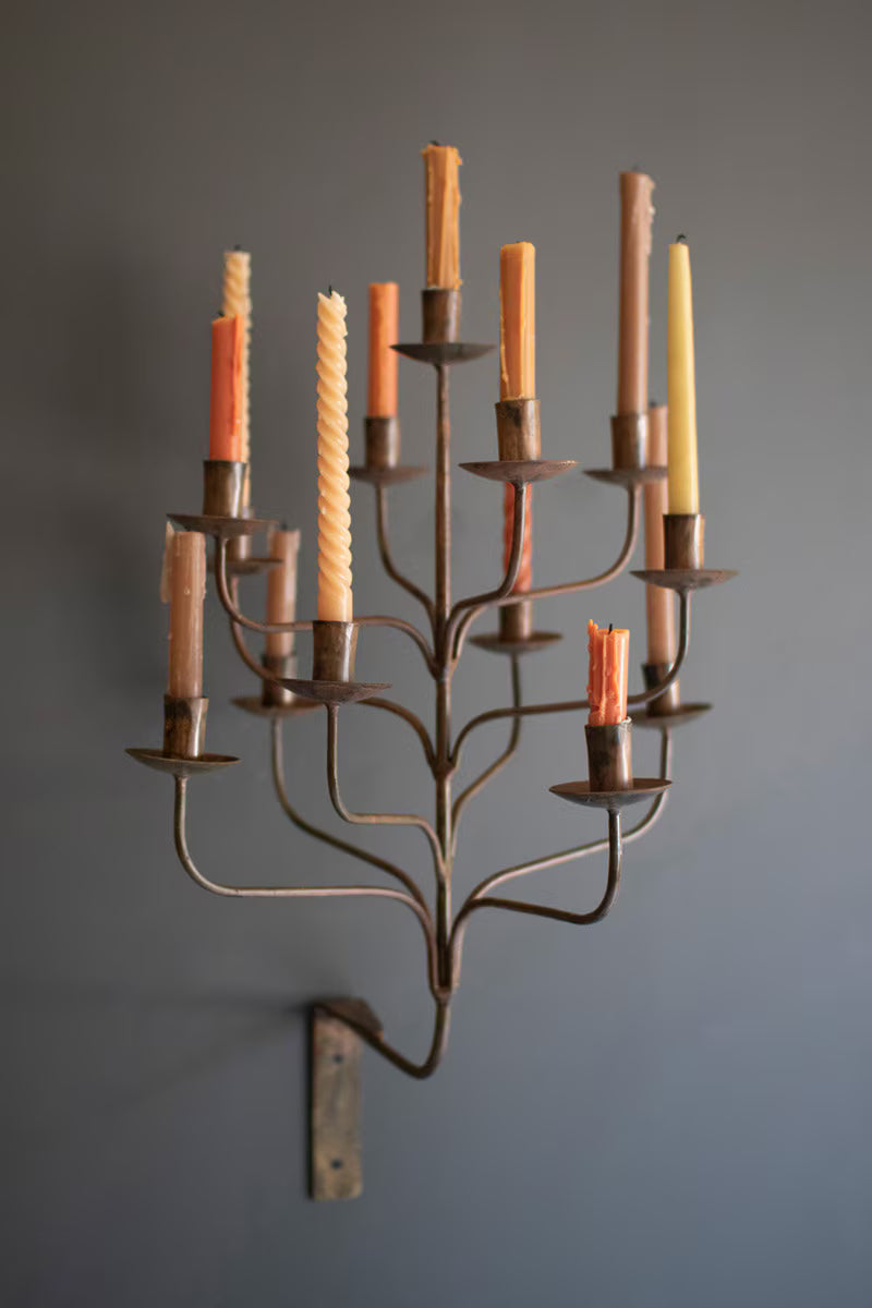 IRON THIRTEEN TAPER WALL CANDELABRA