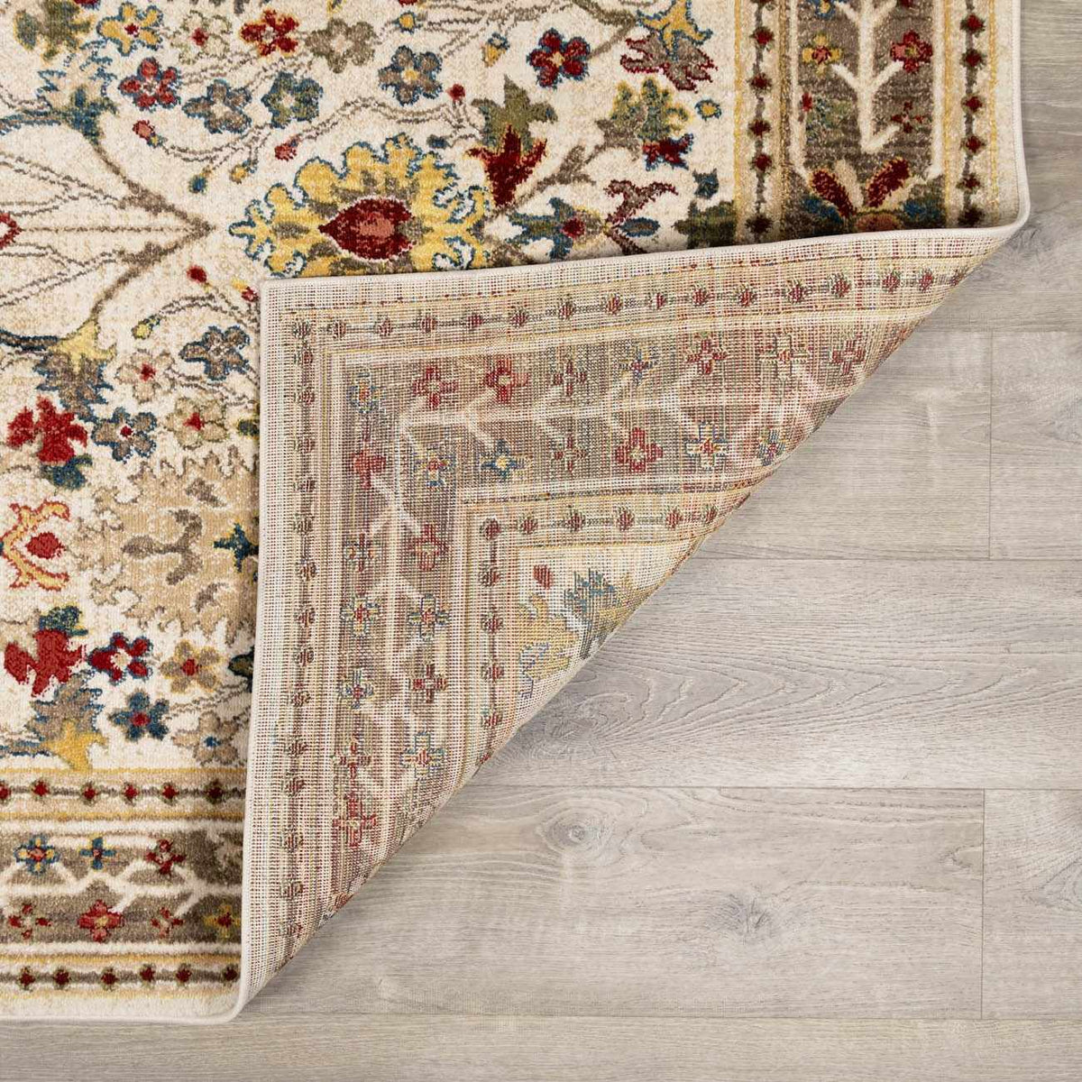 Neola White/Brown Oushak Rug