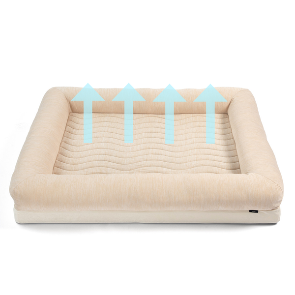 PupChill™ Cooling 4-Bolster Dog Bed - Arctic Sand