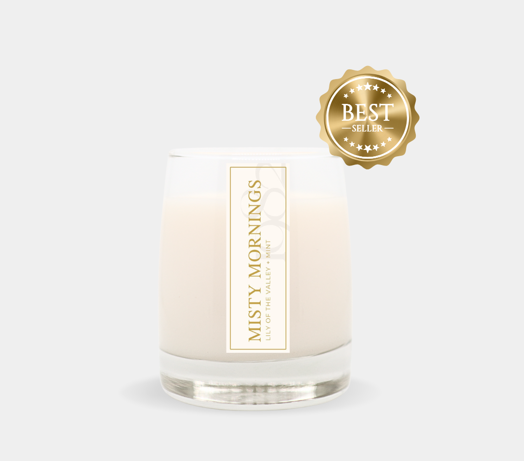 Misty Mornings (8.5 oz Single Wick) - Notes: Salt Water, Morning Dew, Lily of the Valley & Lush Greens