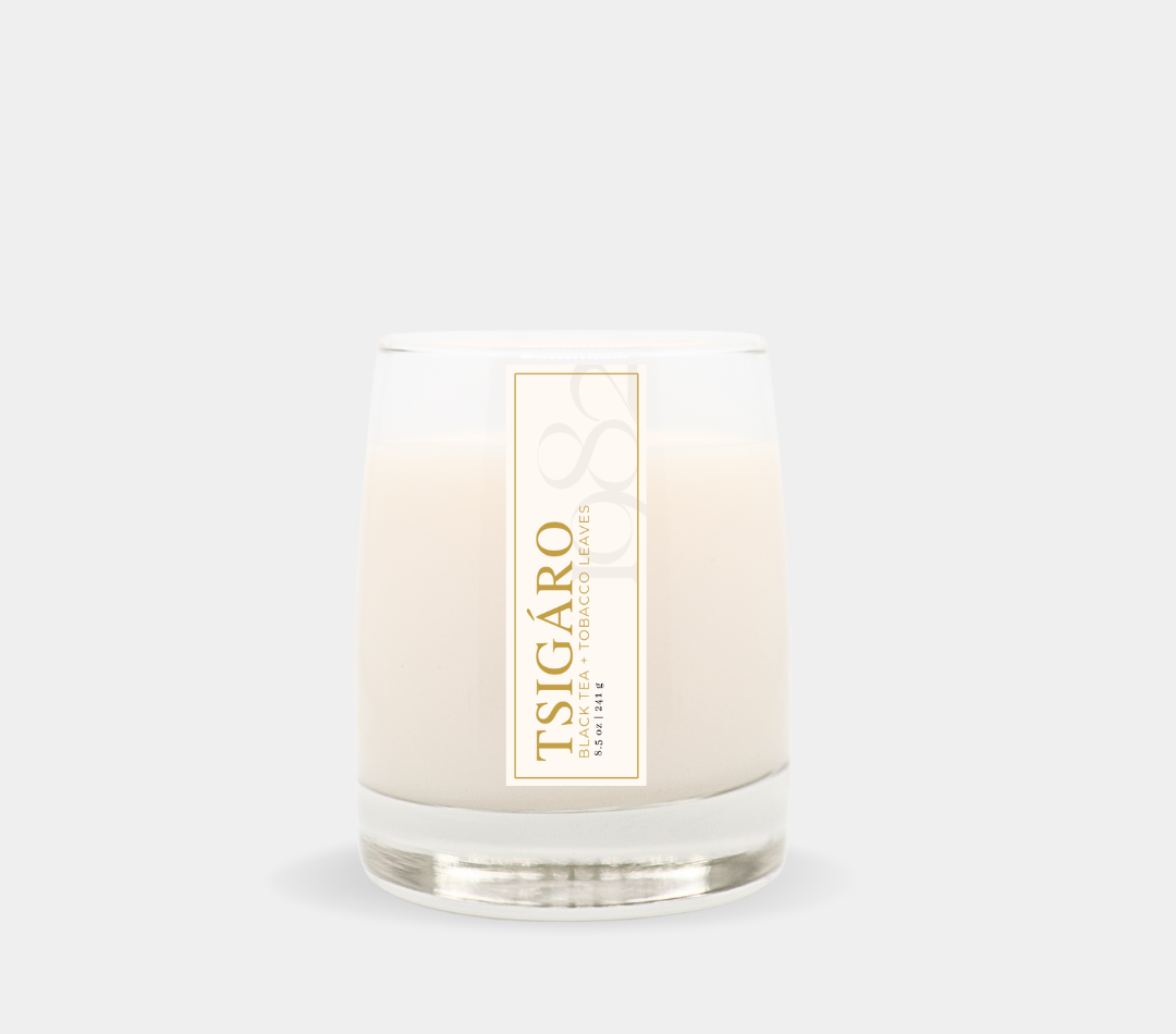 Tsigaro (8.5 oz Single Wick) - Notes: Tobacco Leaves, Black Tea, Cedar & Vetiver - PREVIOUSLY KNOWN AS 
