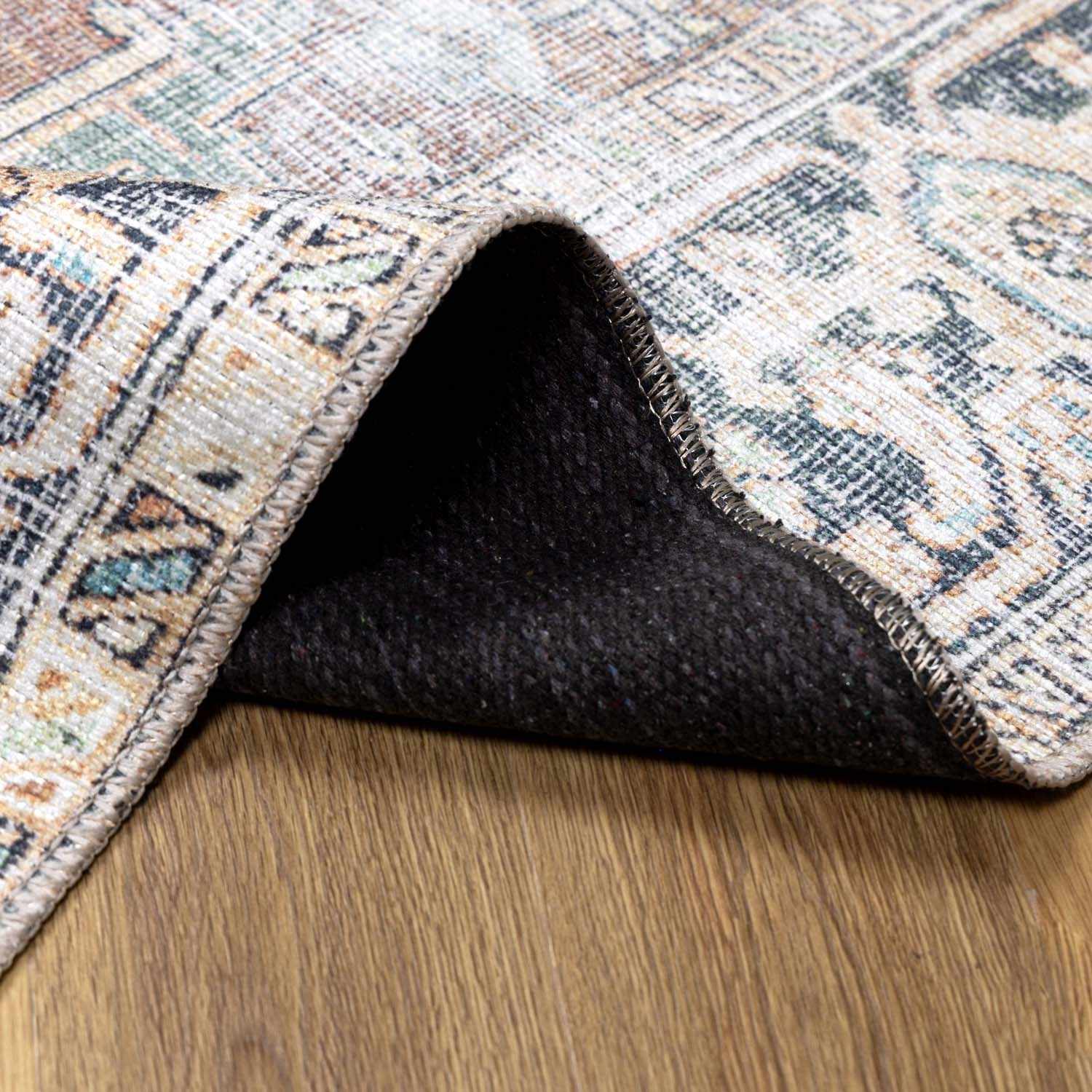 Green Nisa Tumble Dry Washable Rug