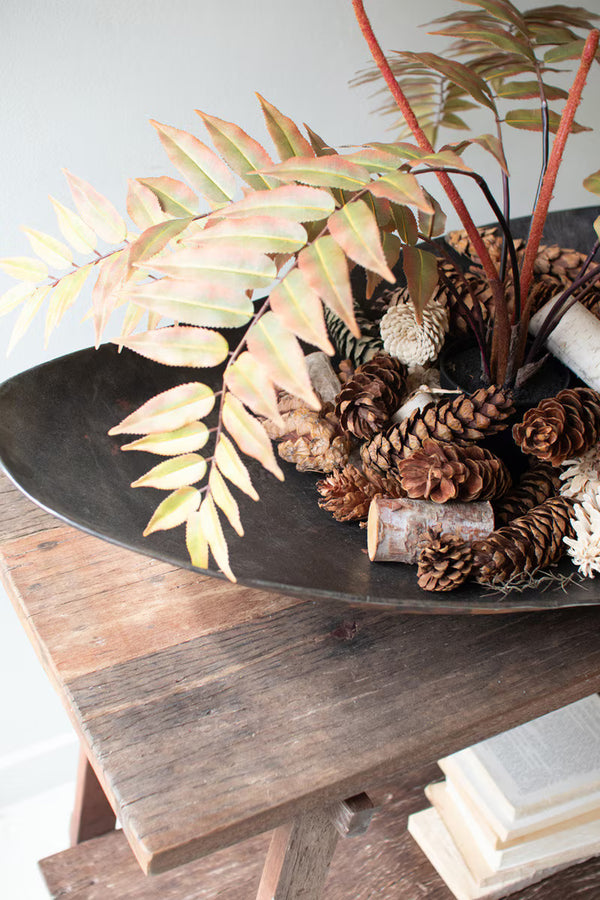 LARGE OVAL IRON BOWL
