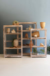 SET OF THREE RECYCLED WOOD SHELVING UNITS  - WHITE WASH
