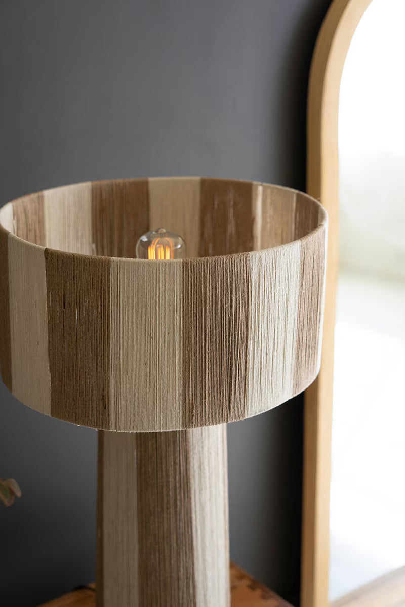 NATURAL AND KHAKI JUTE TABLE LAMP WITH SHADE