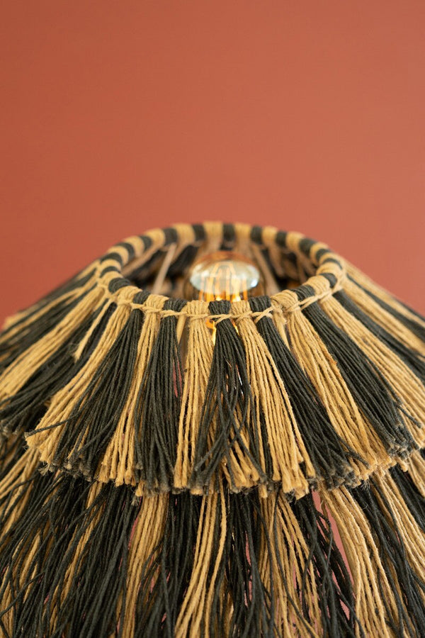 Table Lamp with Seagrass Bird Base and Jute Shade