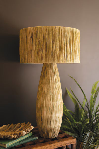 RAFFIA TABLE LAMP WITH SHADE