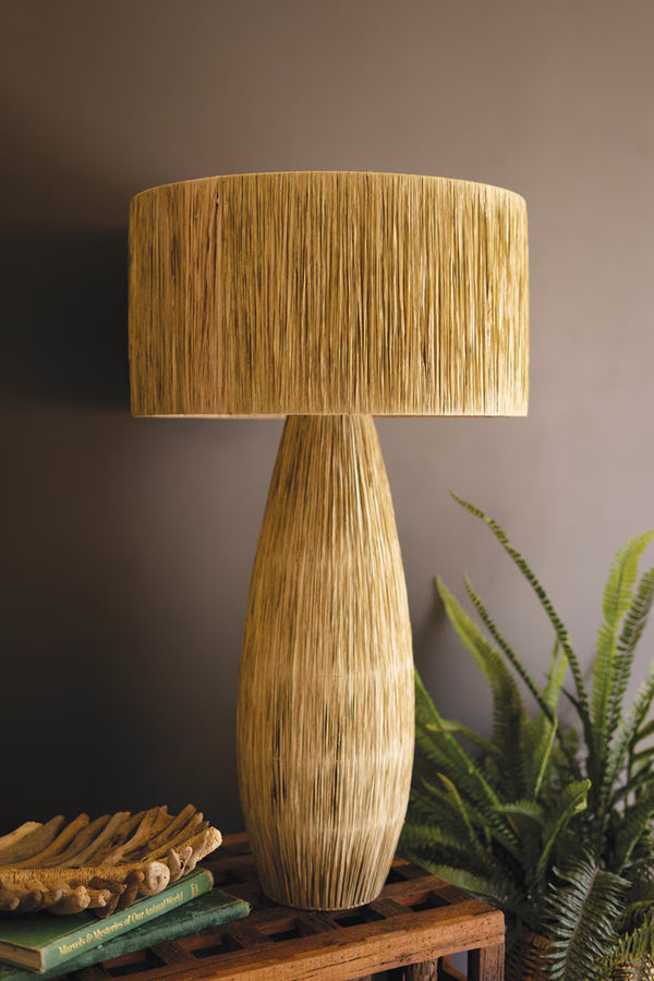 RAFFIA TABLE LAMP WITH SHADE