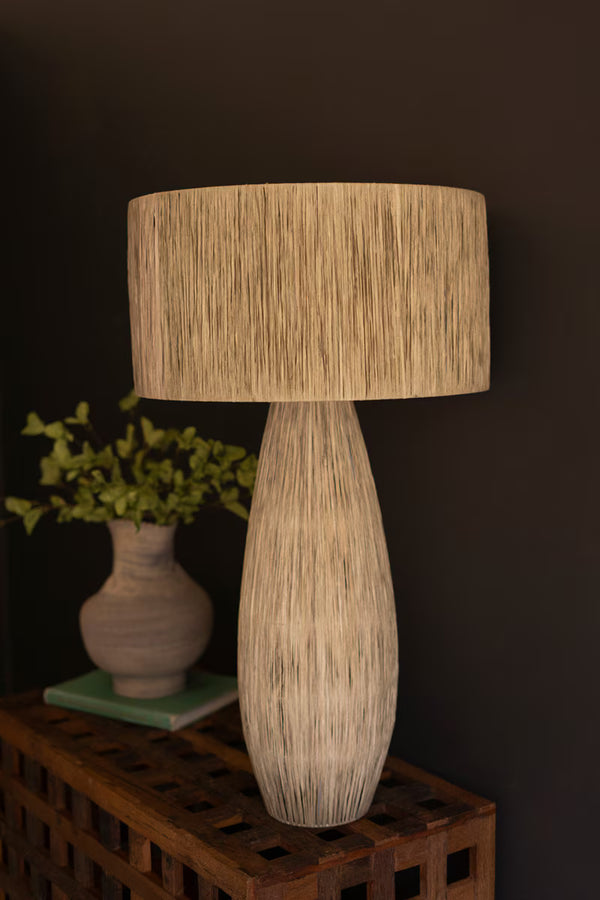 RAFFIA TABLE LAMP WITH SHADE