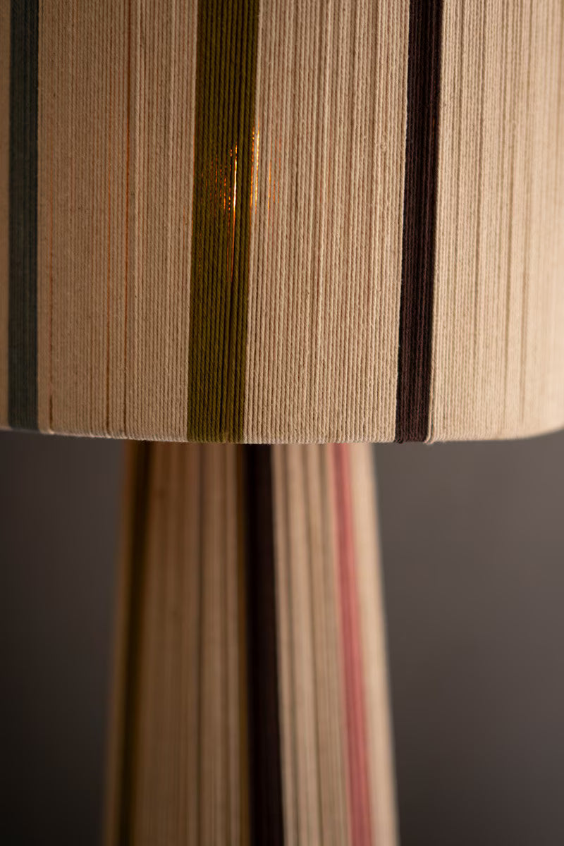 MULTI STRIPED STRING TABLE LAMP WITH SHADE