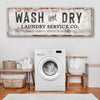 Wash And Dry Laundry Service Co Sign - 12x36 inch Medium Premium Gallery Wrapped / Style 1