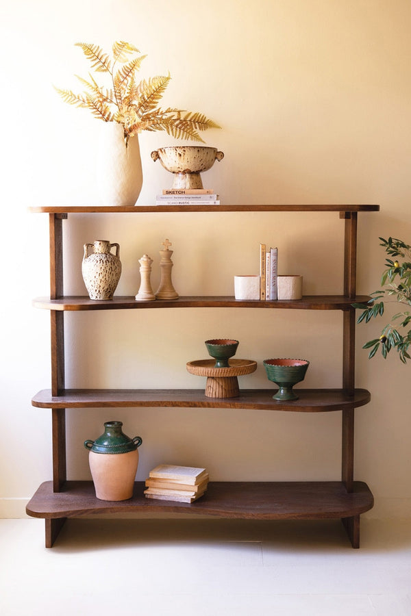 Curved Wooden Display Shelf