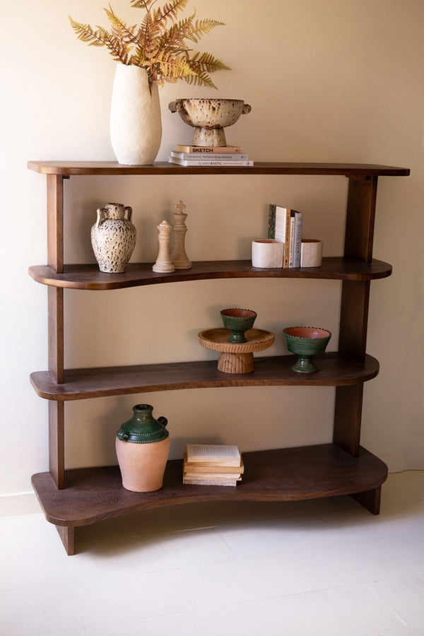 Curved Wooden Display Shelf