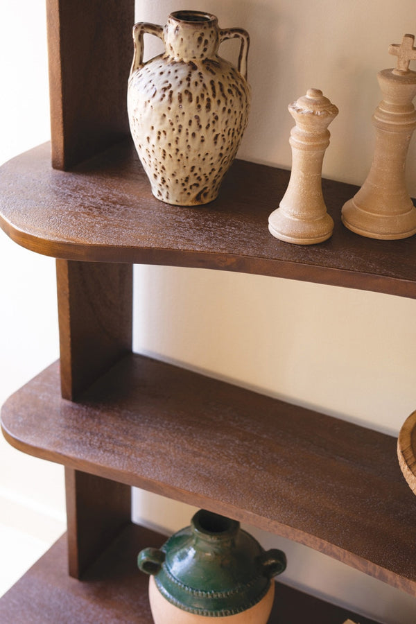 Curved Wooden Display Shelf