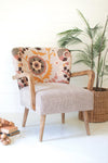 Upholstered Arm Chair with Embroidered Back