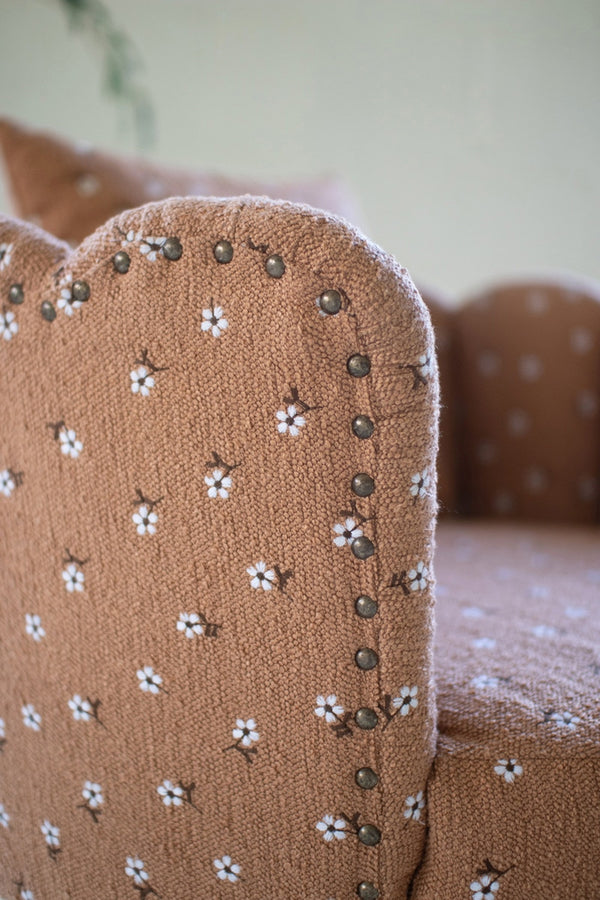 Upholstered Circle Chair with Tassels