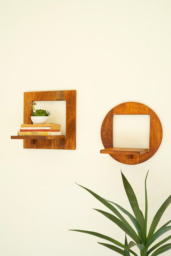 Set of 2 Folding Wall Shelves