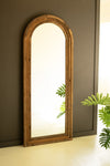 ARCHED TOP RECYCLED WOOD FRAMED FLOOR MIRROR