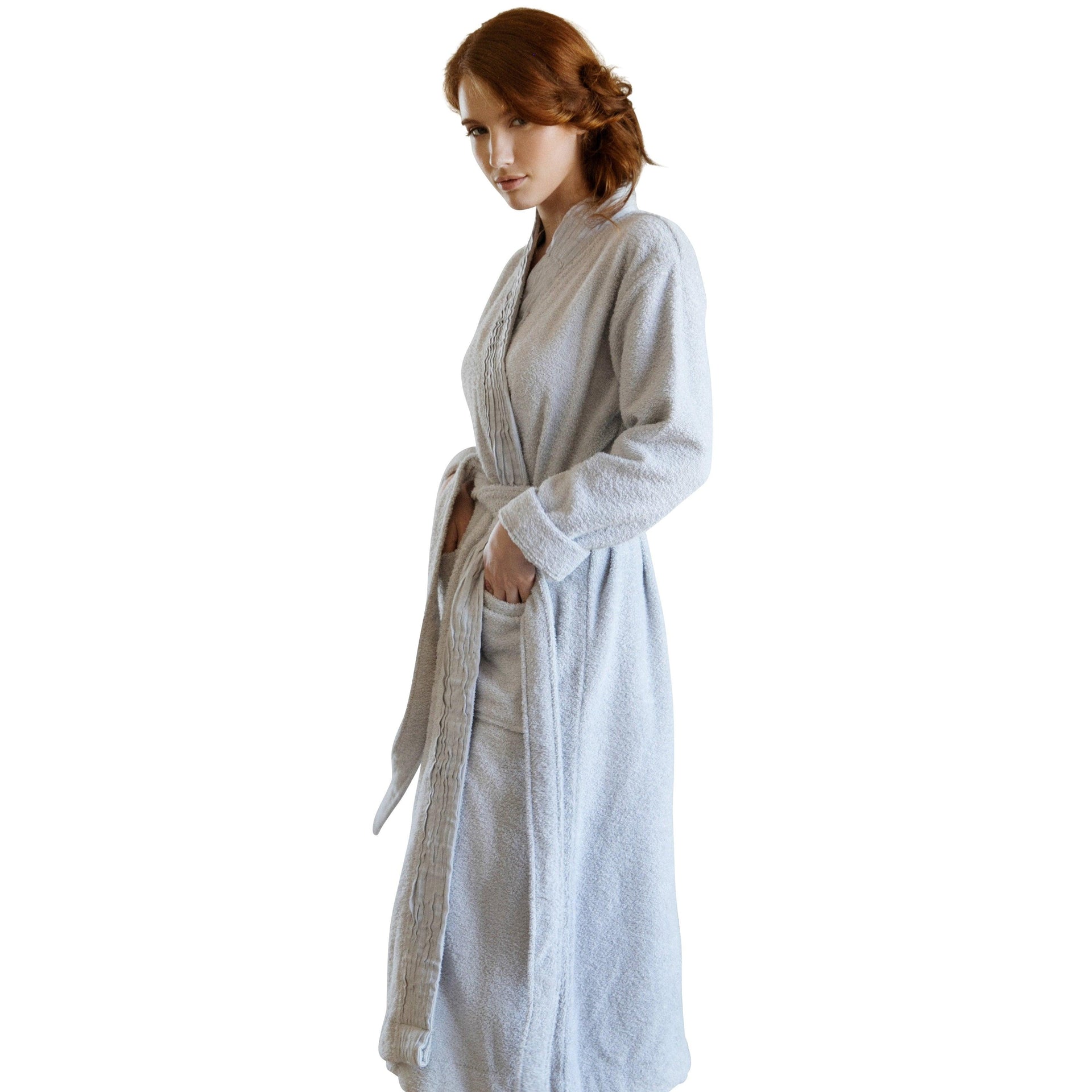 Turkish Cotton Terry Cloth Pleated Bathrobe