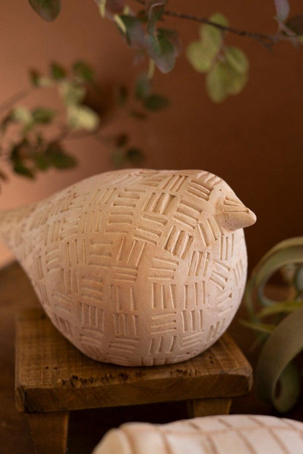 Set of Two Terracotta Bird Figurines