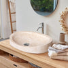 Natural Stone Light Travertine Special Design Vessel Sink Honed and Filled (W)16