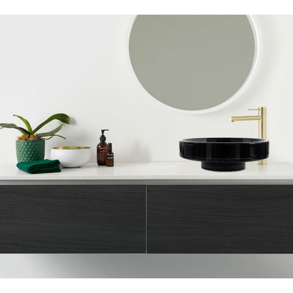 Natural Stone Toros Black Marble Above Counter Vessel Sink Polished (D)16