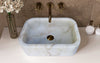European Sugar Marble Rectangular Farmhouse Sink Semi-Polished  (W)12.5