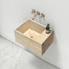 Troia Light Travertine Wall-Mount Bathroom Sink (W)17