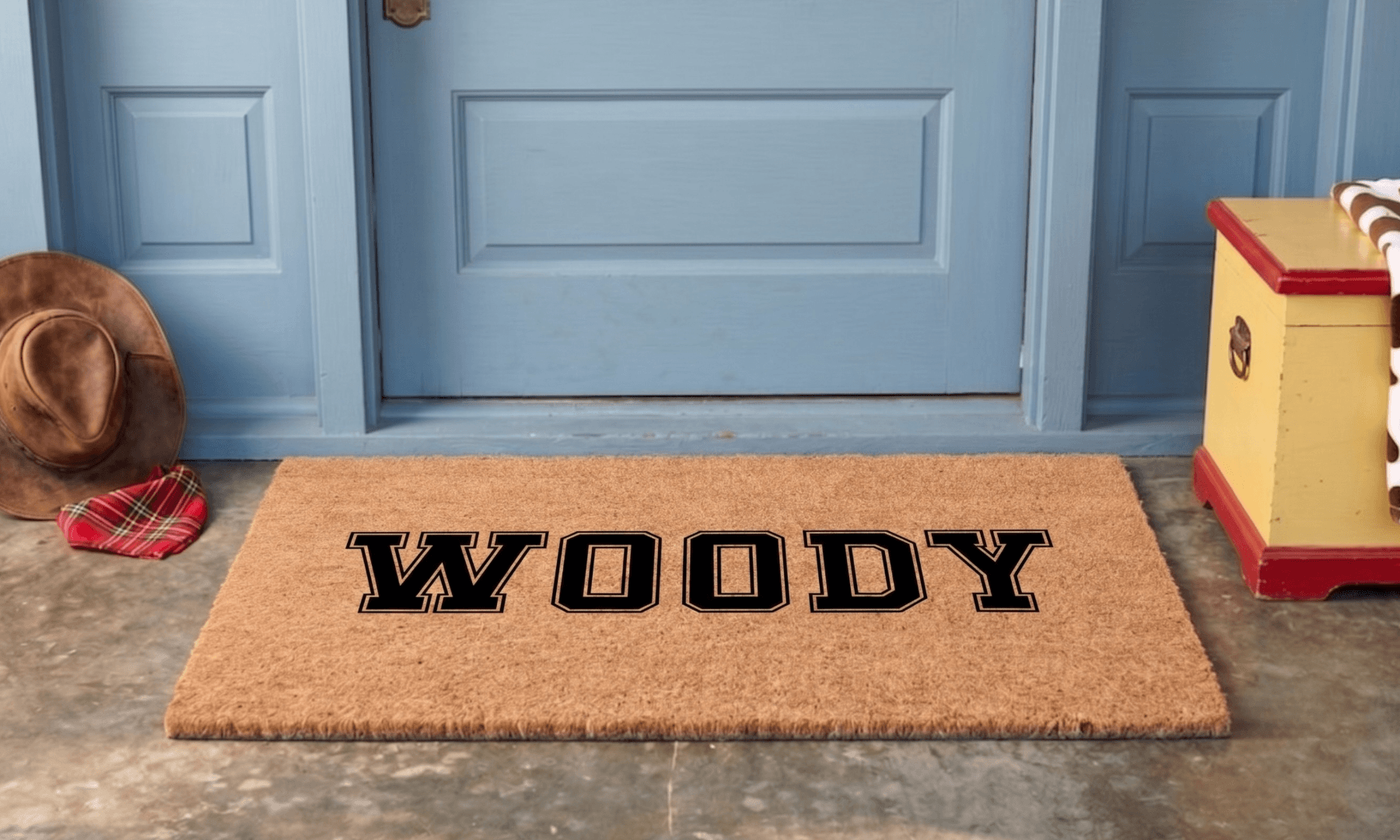 Woody Name Customizable Coir Mat