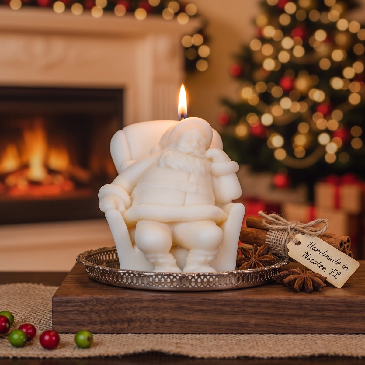 Napping Santa Candle | Soy Wax Candle | Christmas Candle