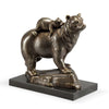Naptime Bear Cub And Mom Sculpture Statue Wildlife Brass Marble