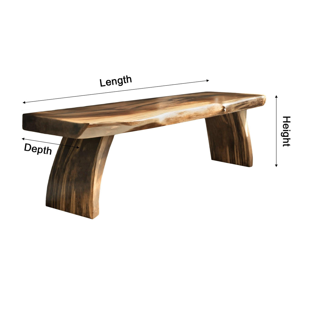 Nara Contemporary Japandi Solid Wood Bench
