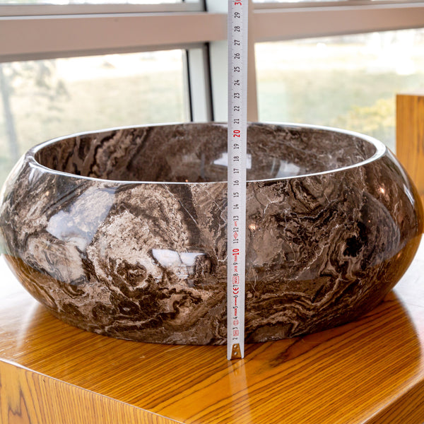 Narcist Brown Marble Vessel Sink High-Gloss Polished