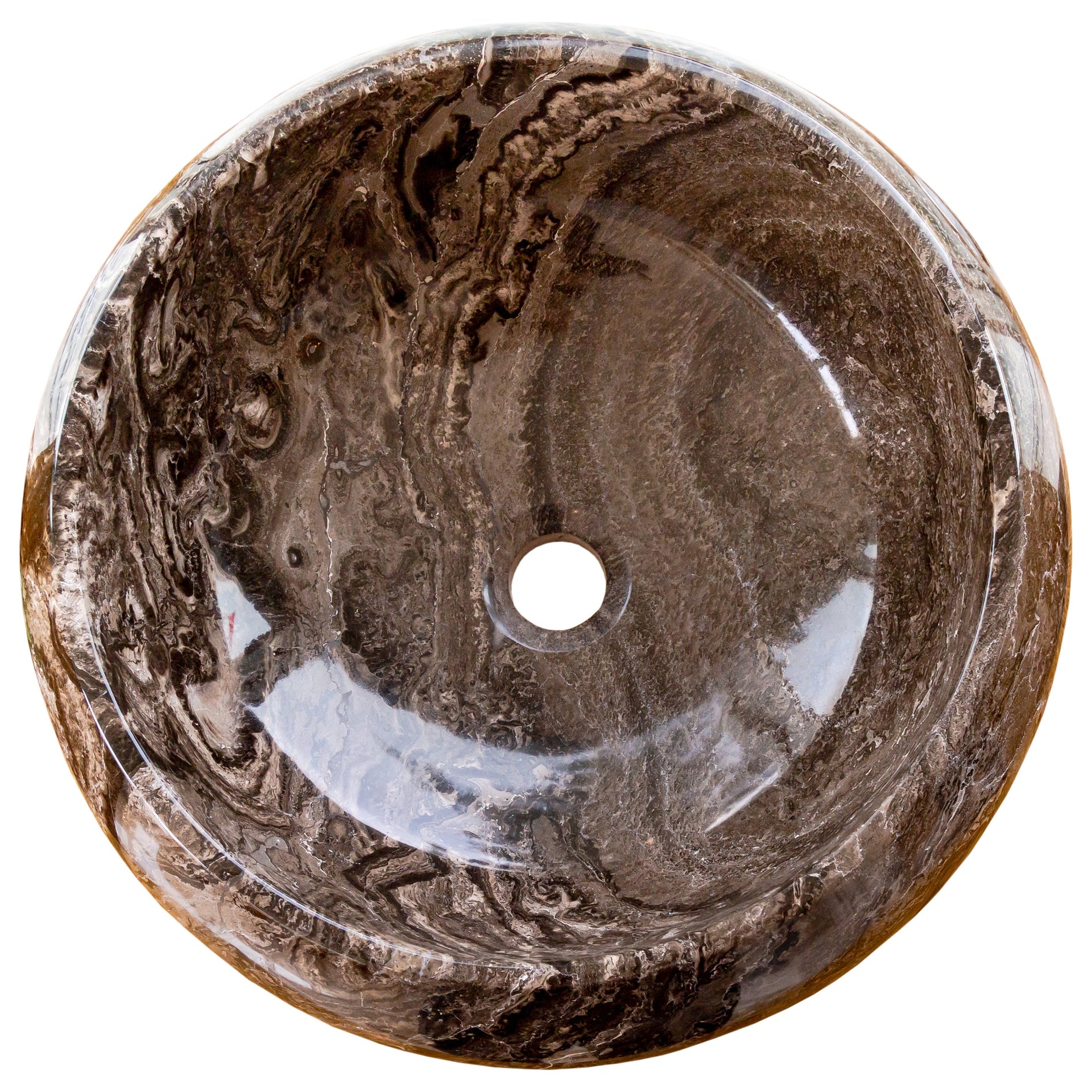 Narcist Brown Marble Vessel Sink High-Gloss Polished