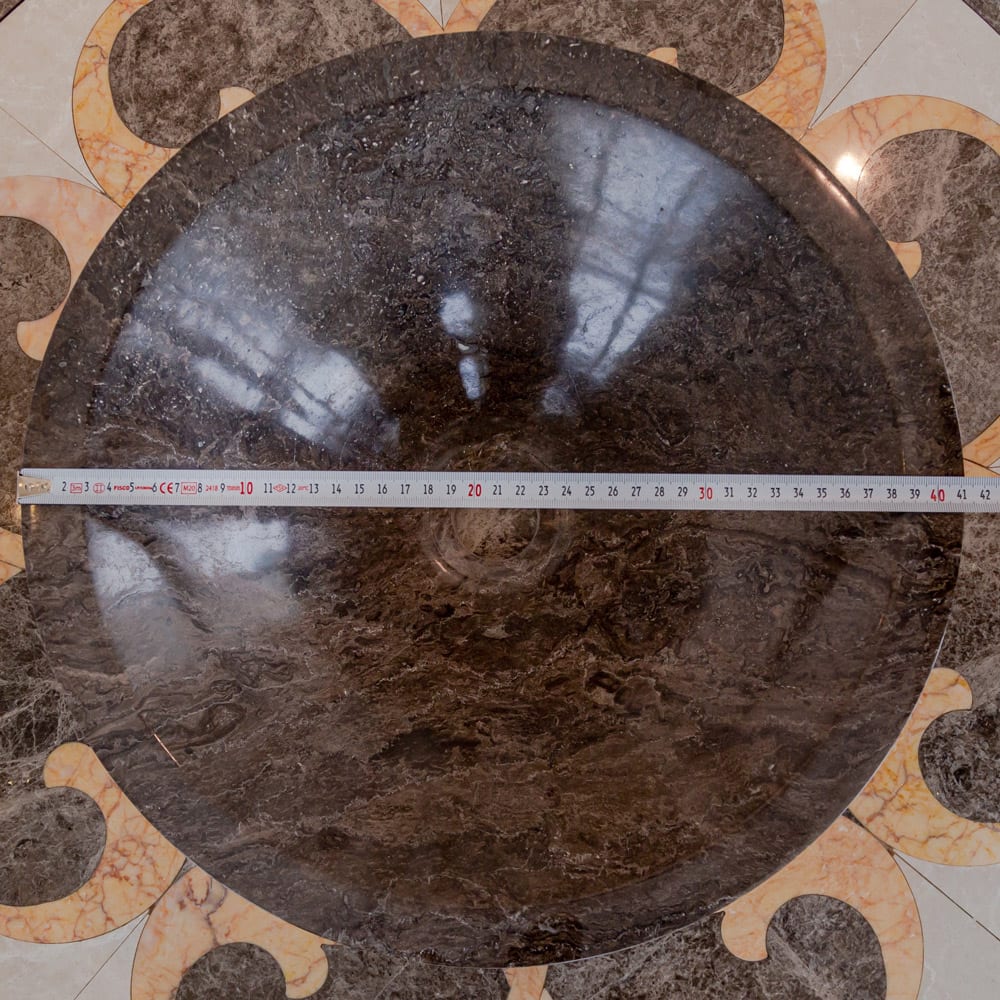 Narcist Brown Marble V-Shape Tapered Sink Polished (D)16