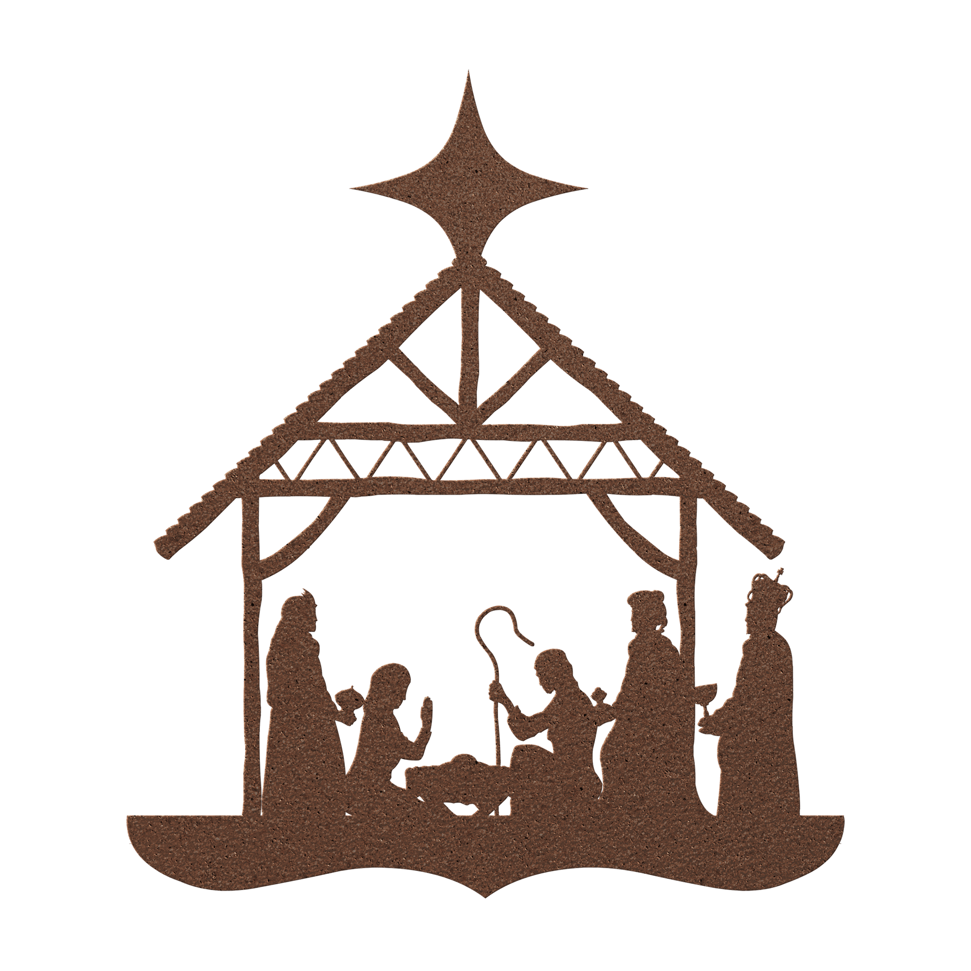 Nativity Silhouette Metal Wall Hanging - 5 Colors & 6 Sizes!
