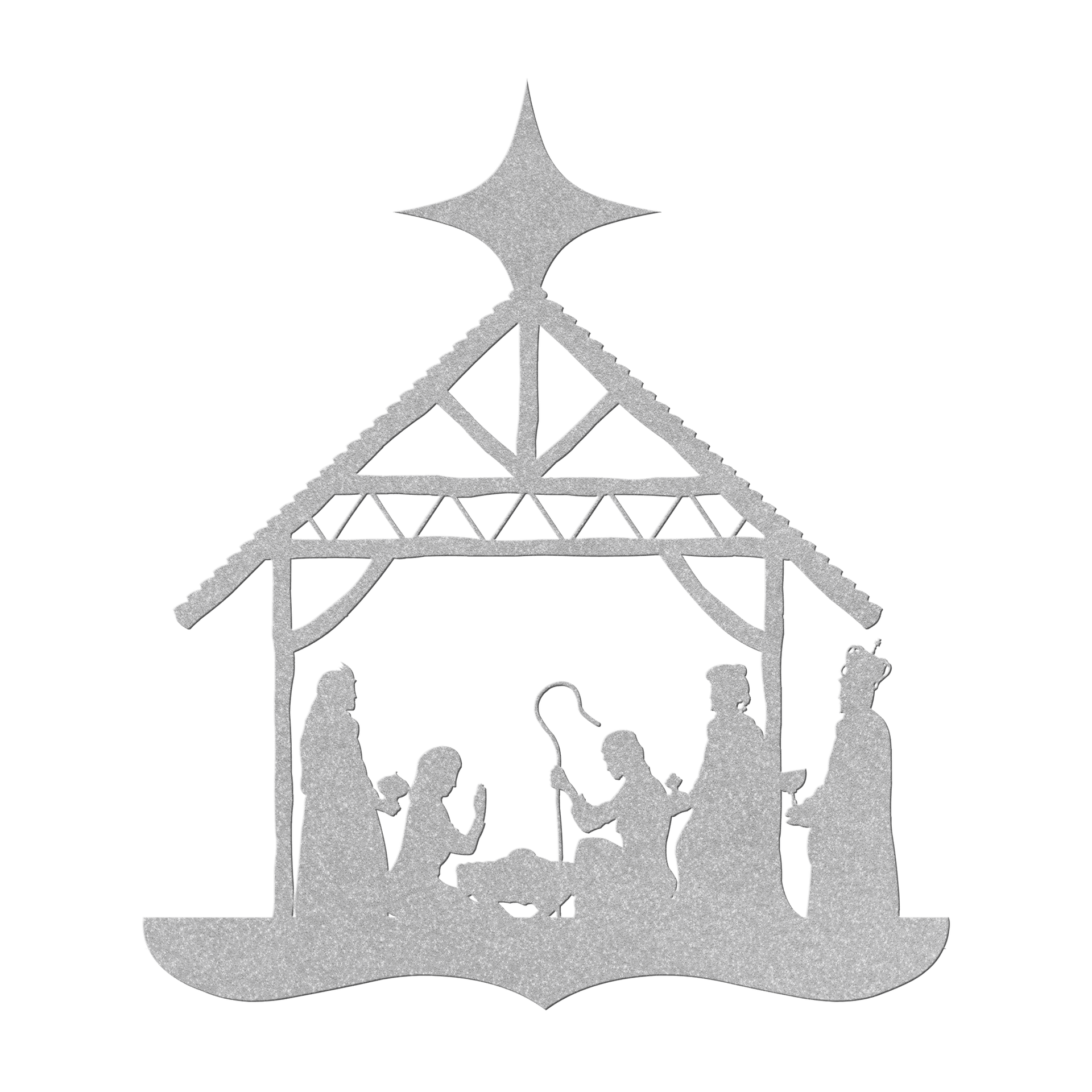 Nativity Silhouette Metal Wall Hanging - 5 Colors & 6 Sizes!