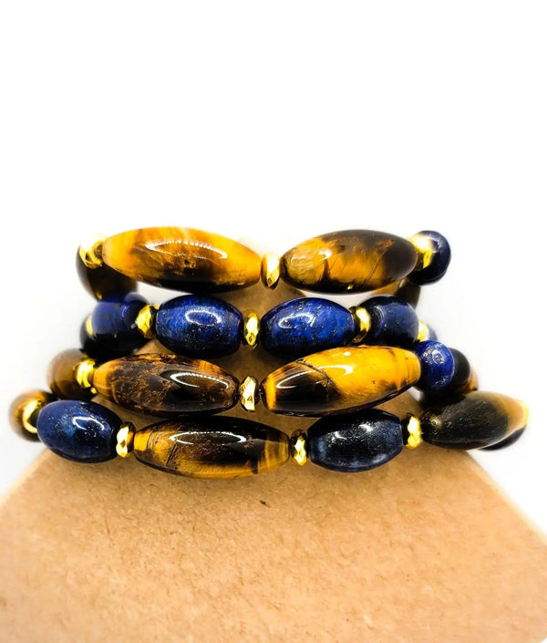 Tiger Eye and Lapis Lazuli Bracelet set - Gifts for You 'n Me