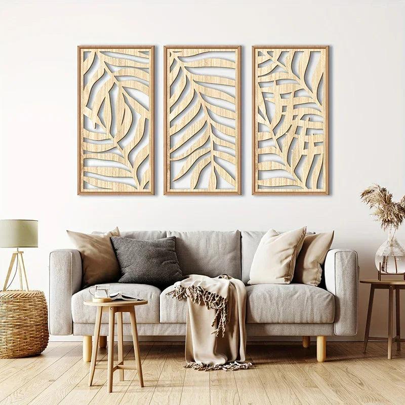 Natural Leaves Veneer Large Wood Art