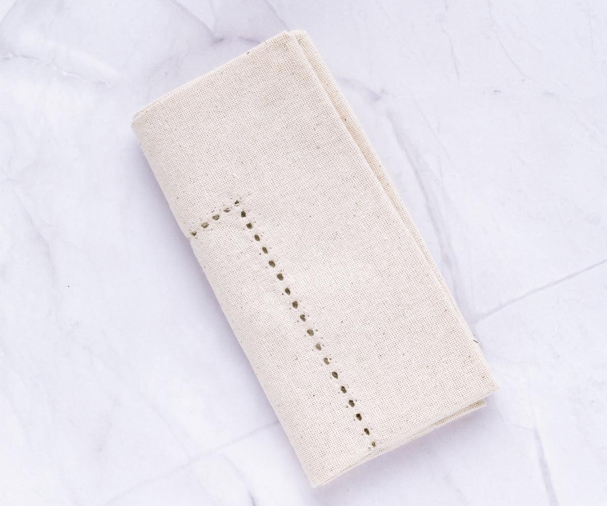 Natural Cotton Cocktail Napkins - 10 Inch