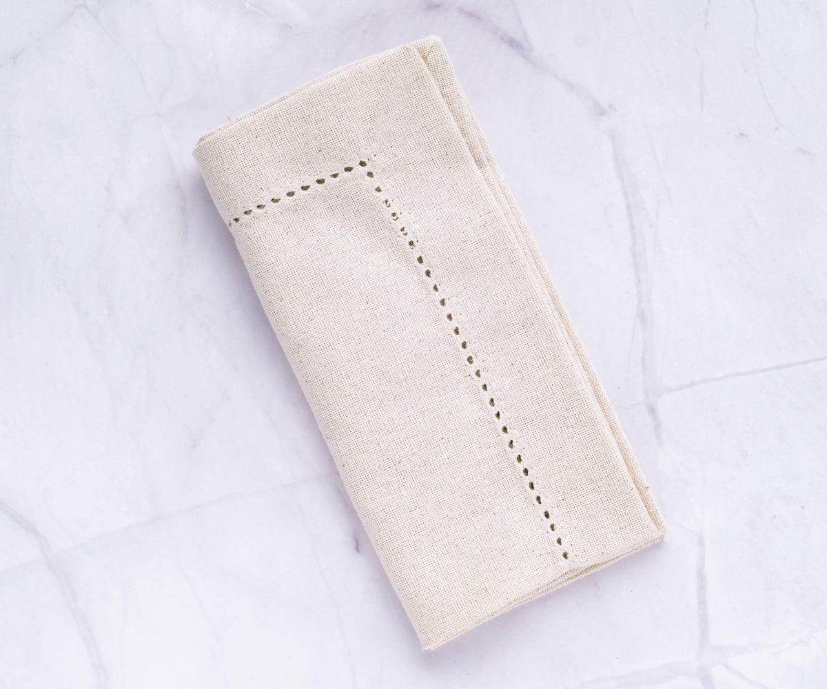 Hemstitch Cocktail Napkins - Set of 12