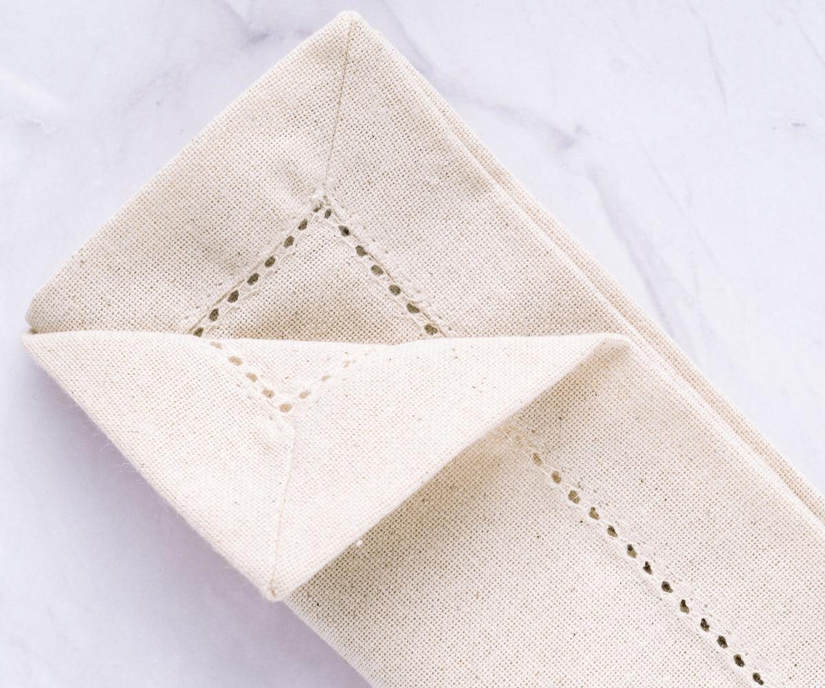 Hemstitch Cocktail Napkins - Set of 12